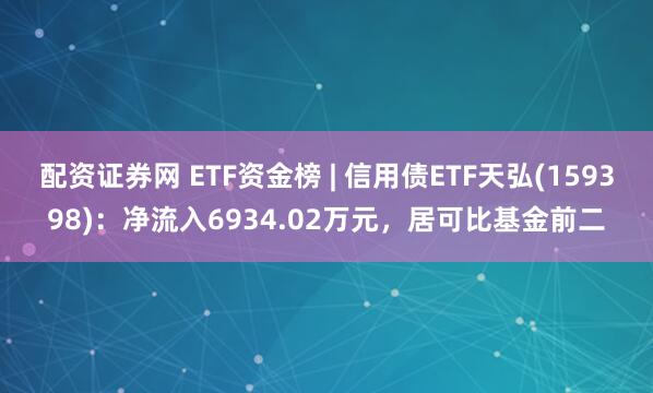 配资证券网 ETF资金榜 | 信用债ETF天弘(159398)：净流入6934.02万元，居可比基金前二
